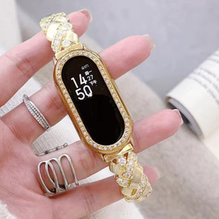 Bling Diamond สําหรับ mi band 10 สายคล้องลูกปัด mi band 9 กรณีสมาร์ท 10 สายรัดเปลี่ยน mi band 8 และ mi band 8 กรณีสมาร์ท Band 9, mi band 10 กรณี