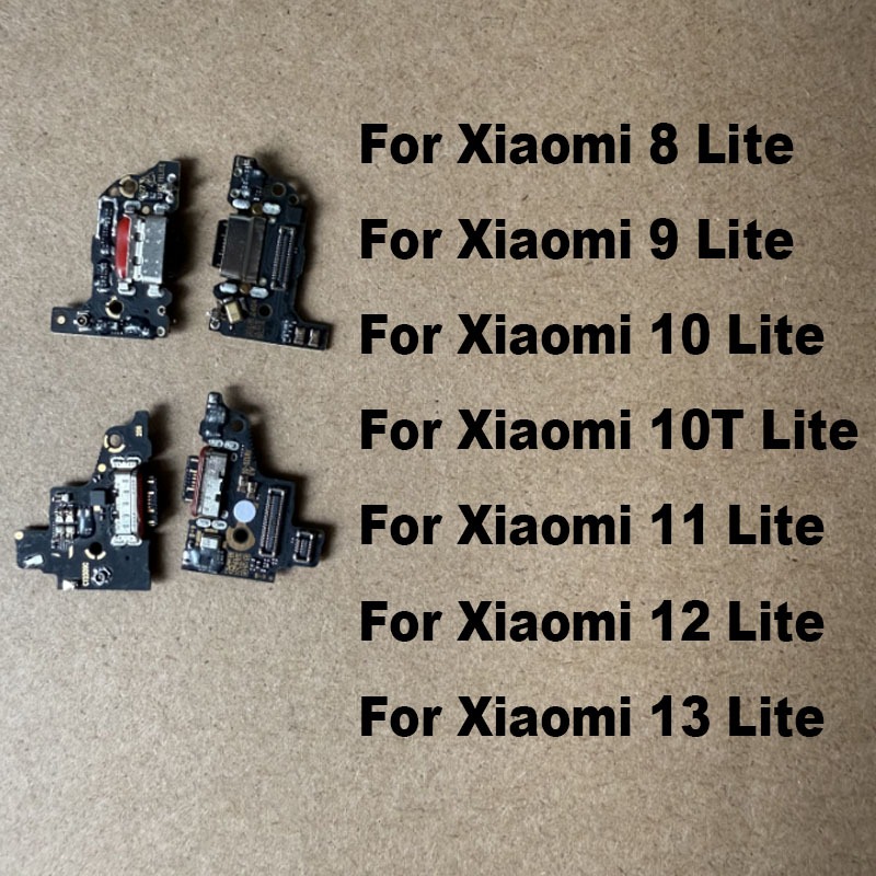 สําหรับ Xiaomi 8 9 10 10T 11 12 13 Lite 4G 5G USB ชาร์จ Dock พอร์ตไมโครโฟนขั้วต่อ Flex สาย IC อะไหล่