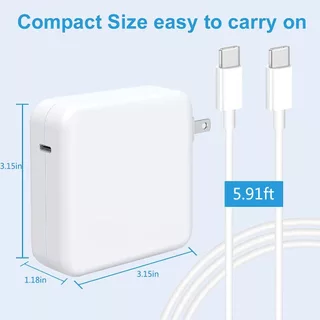 สําหรับ MBook Pro Charger - 118W USB C Charger Fast Charger ใช้งานร่วมกับ MBook pro/Air, M1 M2 M3 M4, อุปกรณ์ USB C, สายชาร์จรวม