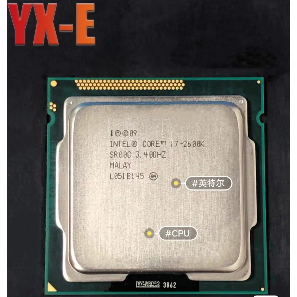 2nd Gen Core i7-2600K LGA1155 CPU โปรเซสเซอร์ 3.4GHz Quad-Core 95W คอมพิวเตอร์เดสก์ท็อป