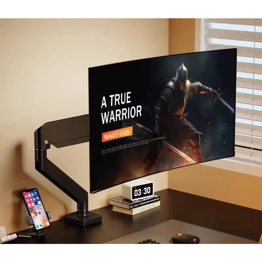 Gas Strut Desk Monitor two Arm Monitor Mount ขาตั้งแบบปรับได้โหลด (2-9 กก. /17"- 30")