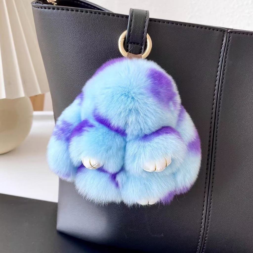 จริงกระต่ายขนกระเป๋าจี้จี้กระต่ายตุ๊กตาตุ๊กตากระต่ายรถพวงกุญแจจี้มินิตายกระต่ายกระเป๋านักเรียนจี้ - รูปที่ 2