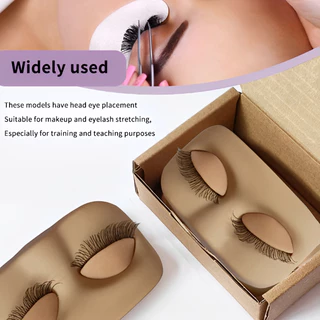 ซิลิโคนขนตา Grafting Practice Eye Molde ที่ถอดออกได้ฝึกหัว Molde พร้อมขนตาและเปลี่ยนขนตา Eye