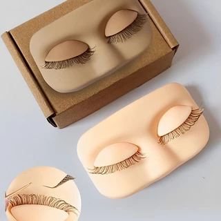 ซิลิโคนขนตา Grafting Practice Eye Molde ที่ถอดออกได้ฝึกหัว Molde พร้อมขนตาและเปลี่ยนขนตา Eye