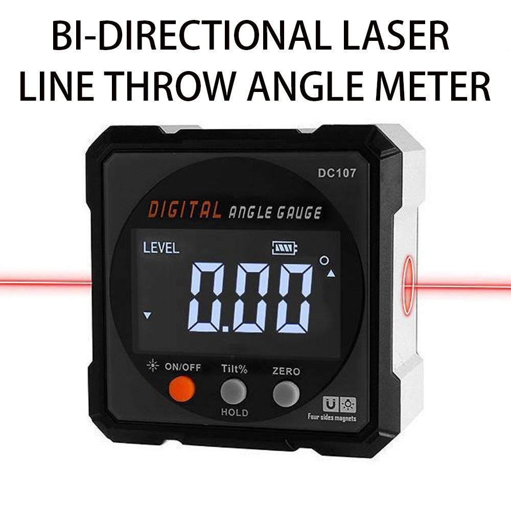 เครื่องวัดมุมดิจิตอลเครื่องวัดมุม Inclinometer กล่องเอียงวัดมุม Finder 360 ° พร้อมกระเป๋าแม่เหล็กในตัวทรงพลัง