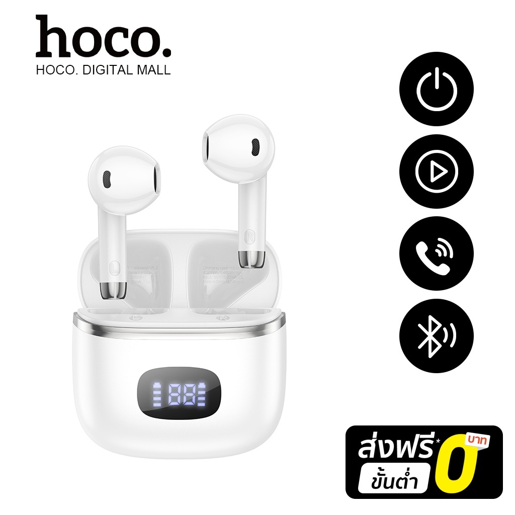 hoco. EQ1 หูฟังกีฬา Bluetooth 5.3 ควบคุมสัมผัส LED Display ไมโครโฟนชัดเจน ของแท้100%