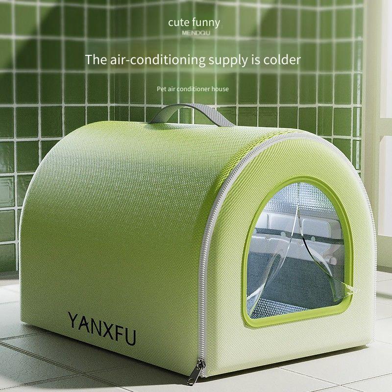 ห้องเครื่องปรับอากาศแมว Igloo บ้านทําความเย็นสัตว์เลี้ยงปิดรังสัตว์เลี้ยง