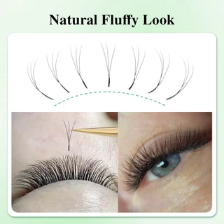 NAGARAKU แคบ W รูปร่าง 3D Eyelash Extensions ขนตานุ่มธรรมชาติ Smaller Spacing