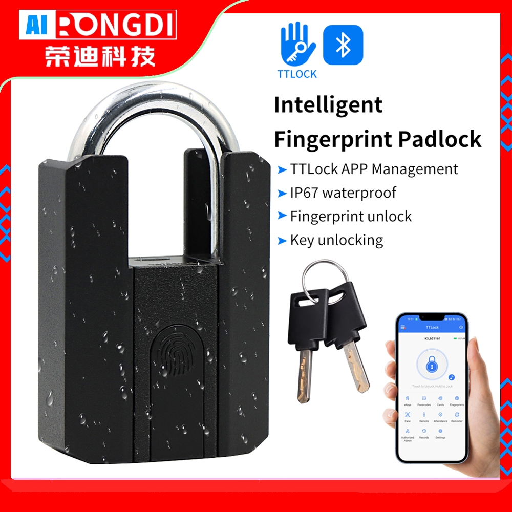 TTLOCK App สมาร์ทลายนิ้วมือ Biometric Padlock กันน้ํา Buit-in แบตเตอรี่ชาร์จ Anti-shear