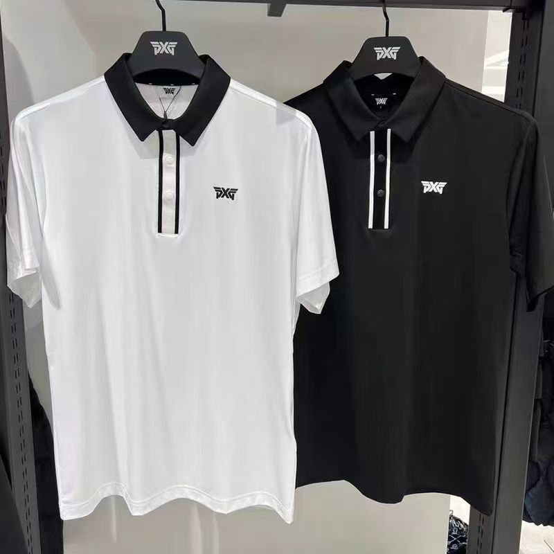 PXG ฤดูร้อนเสื้อผ้ากอล์ฟผู้ชายแขนสั้นกีฬาเสื้อโปโล Wicking Quick-Drying Breathable Jersey อารมณ์
