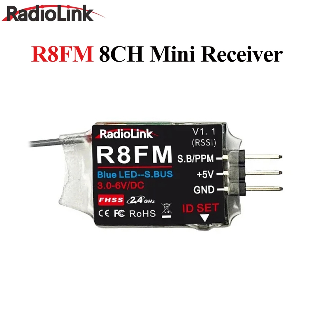 Radiolink R8FM 8 ช่อง 2.4GHz Mini Receiver รองรับ SBUS PPM สําหรับ RC FPV Drone Plane T8FB T8S T16D 