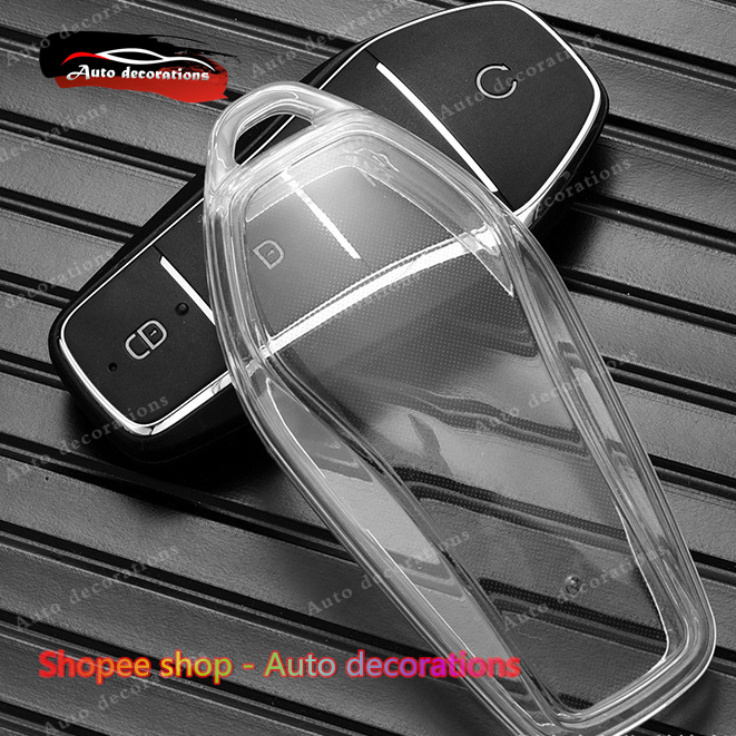 เคสใส่กุญแจ BYD วัสดุ TPU สำหรับรุ่น Atto1/Atto3/Atto2/Sealion 5/Sealion 6/Sealion 7/Shark 6/Dolphin/Seal — ฝาครอบกุญแจแบบใส พร้อมพวงกุญแจ