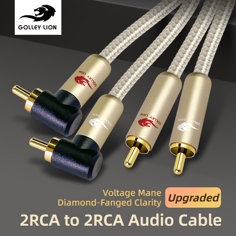 GOLLEY LION อัพเกรดสาย Phono RCA, 2 2 ปลั๊ก, สายสัญญาณเสียงสเตอริโอ, หลักฐานเบรกที่ปฏิบัติและคุณภาพเสียงไร้ที่ติ (โคแอกเซียล, ซับวูฟเฟอร์/แอมป์/ไฮไฟและโฮมเธียเตอร์/บลูเรย์, อนาล็อกและ