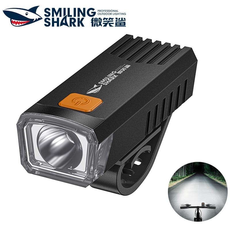 SmilingShark QXD404 ไฟจักรยาน ซุปเปอร์ไบรท์ ไฟจักรยาน Type-C ชาร์จใหม่ได้ 4 โหมด กันน้ำสำหรับการขี่กลางคืนกลางแจ้ง