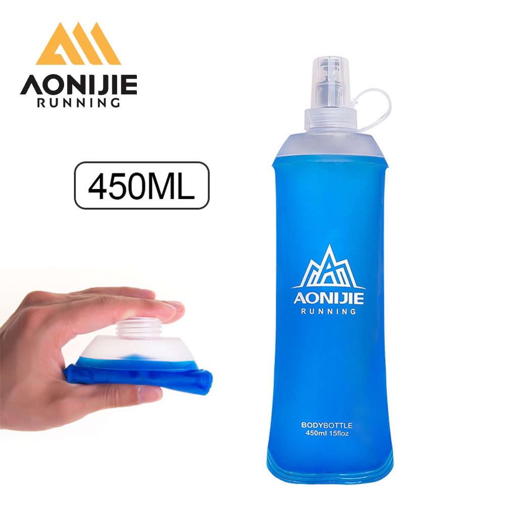 AONIJIE 450ml Soft Flask พับ TPU Hydration ขวด BPA ฟรีกาต้มน้ําน้ําหนักเบา SD19
