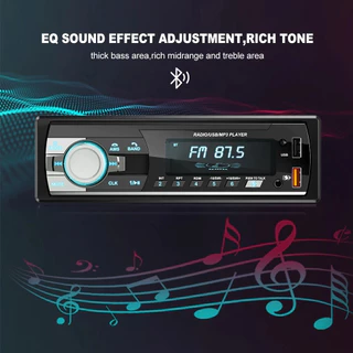 ESSGOO หัวเครื่องเสียงรถ 1 Din Bluetooth เล่นเพลงผ่าน USB/SD/AUX/FM รองรับซับวูฟเฟอร์ จอภาพมัลติมีเดีย