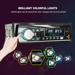 ESSGOO หัวเครื่องเสียงรถ 1 Din Bluetooth เล่นเพลงผ่าน USB/SD/AUX/FM รองรับซับวูฟเฟอร์ จอภาพมัลติมีเดีย