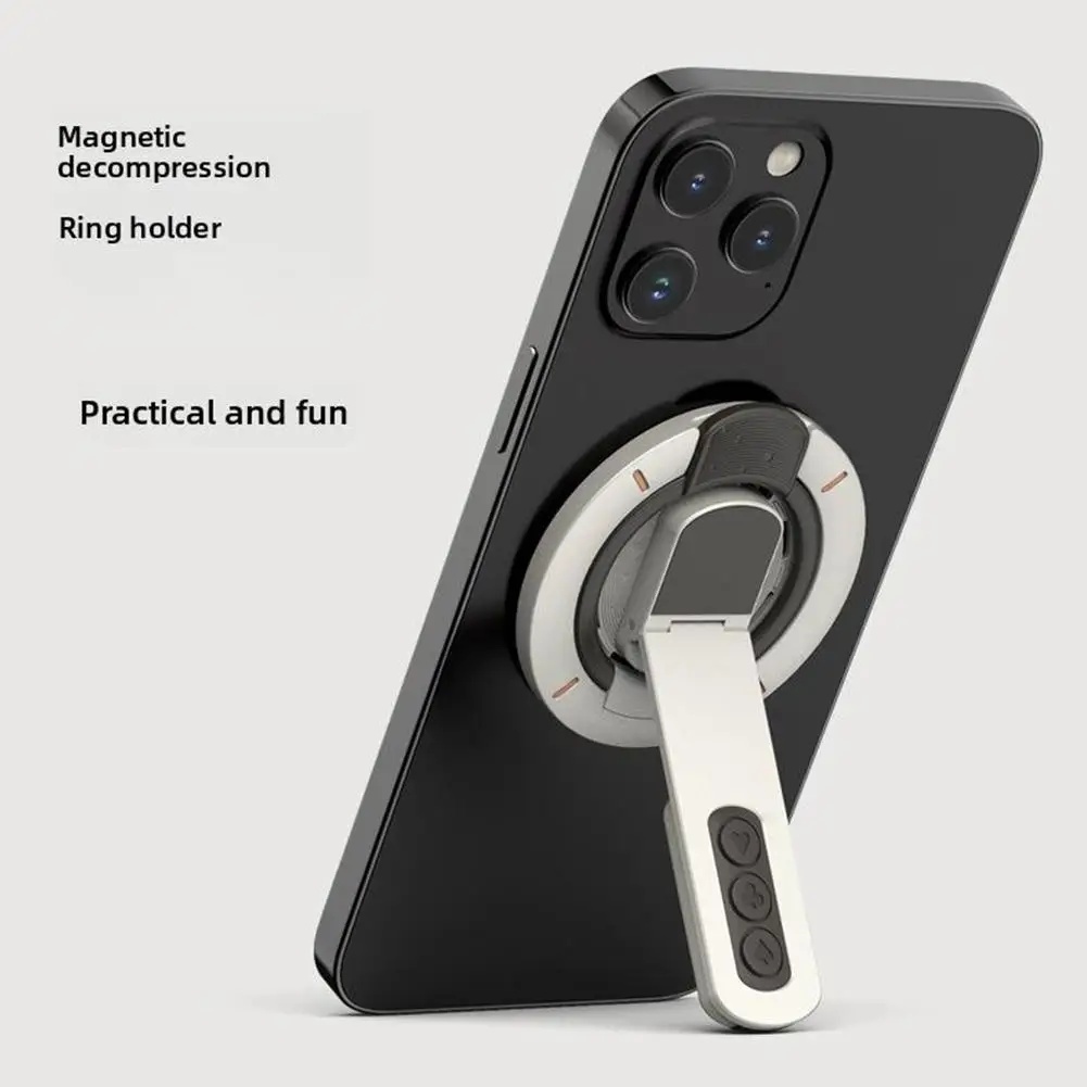 ที่วางโทรศัพท์มือถือเรืองแสงแม่เหล็กสองด้าน 360° การบีบอัดการออกแบบการหมุนโลหะผสมแบบพกพาสังกะสีบางเฉ