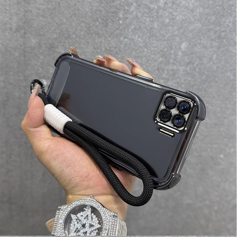 สําหรับ OPPO A93 4G RENO 4F F17 PRO เคสโทรศัพท์ Softcase ซิลิโคนกันกระแทกออกแบบใหม่ความงามใสพร้อม Lanyard สําหรับสาว SJST01
