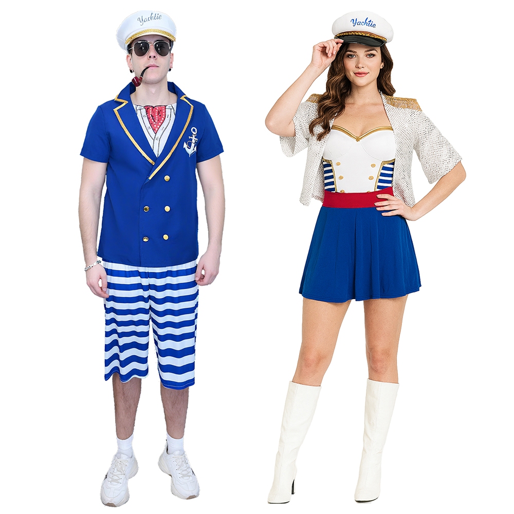 ❤พร้อมส่ง❤เครื่องแต่งกายกัปตันเรือยอชท์สำหรับผู้หญิง สไตล์เซ็กซี่ สำหรับงานเฉลิมฉลอง งานเลี้ยง และฮาโลวีน เครื่องแต่งกายคอสเพลย์กะลาสีหญิง