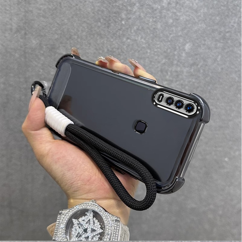 เคสสําหรับ VIVO V15 VIVO 1819 เคสโทรศัพท์ Softcase ซิลิโคนกันกระแทกปกดีไซน์ใหม่ความงามใสพร้อม Lanyard สําหรับสาว SJST01