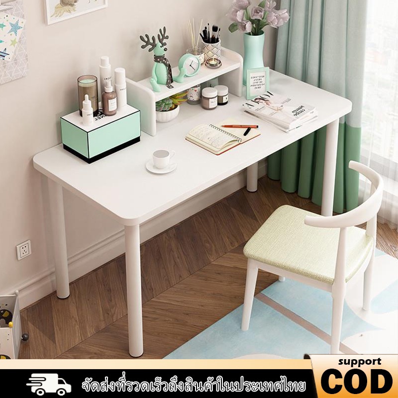 จัดส่งฟรีสีขาวโต๊ะเรียนขนาดเล็กประหยัดพื้นที่ห้องนอนห้องเรียนเหมาะสําหรับสไตล์โมเดิร์น