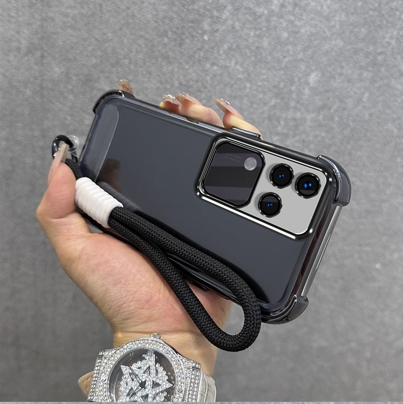 สําหรับ VIVO V30 PRO 5G 2024 VIVO V30 V30E 5G เคสโทรศัพท์ Softcase ซิลิโคนกันกระแทกใหม่ออกแบบความงามใสพร้อม Lanyard สําหรับสาว SJST01