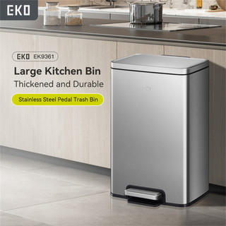 EKO Madison Rubbish Bin Tong Sampah Trash Can Stainless Steel Garbage Liner 垃圾桶 for Kitchen (6-30L)