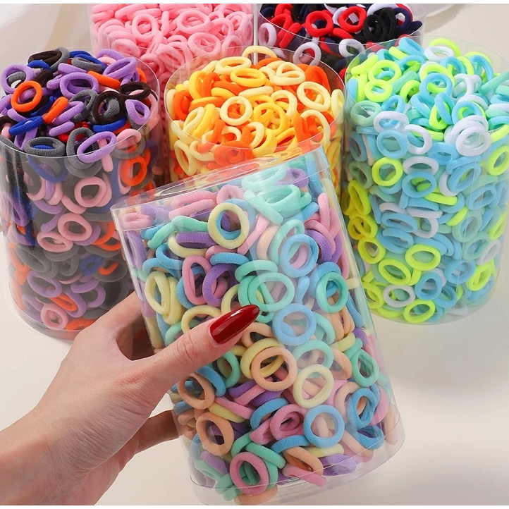 ชุดผมยืดหยุ่นมีสีสัน 100 ชิ้น สำหรับตกแต่งทรงผมของเด็กและทารก