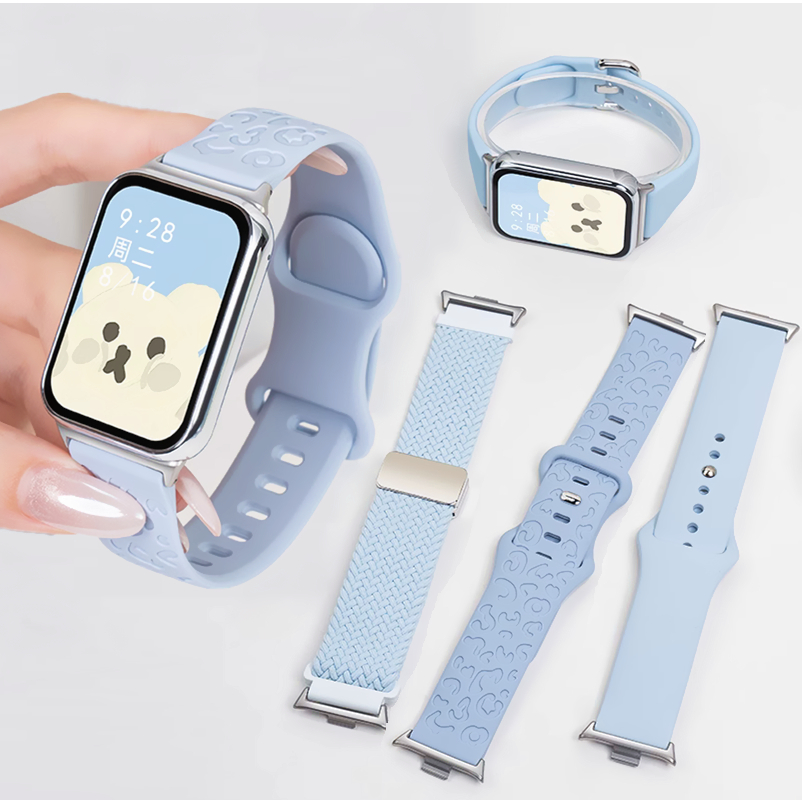 สายนาฬิกาสีน้ําเงินสําหรับ Compatible for Galaxy fit 3 สาย Smart Watch Strap Lovely Silicone สาย Gal
