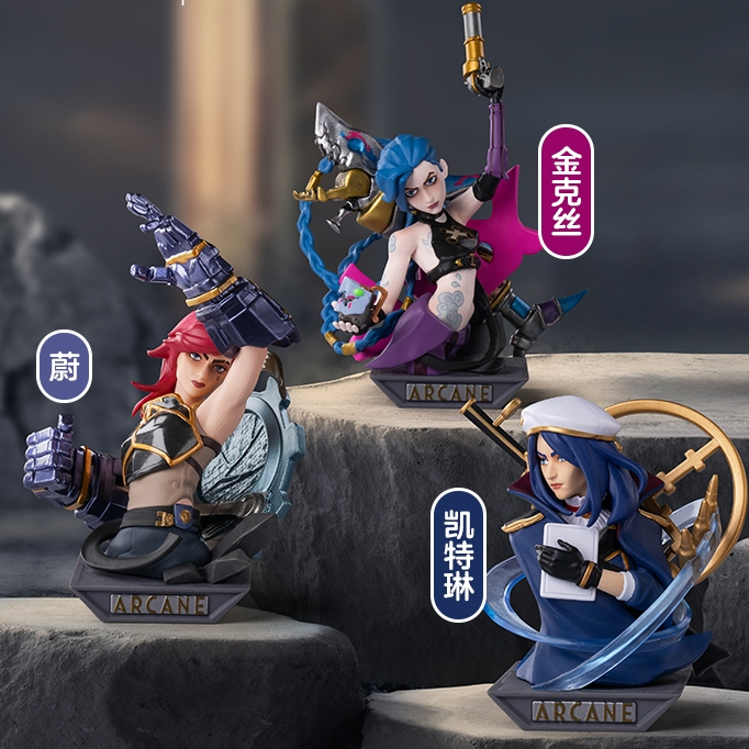 LEAGUE OF LEGENDS ARCANE กล่องตาบอด Jinx Caitlyn Jayce Viktor Mel