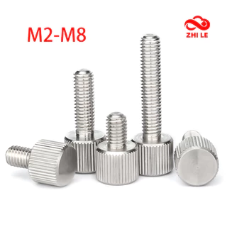 M2-M8 Knurled มือกระชับแบนรอบหัวสกรู Bolt Thumb สกรู 304 สแตนเลสมือกระชับปรับสลักเกลียว M2.5 M3 M4 M5 M6