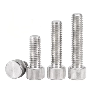 M2-M8 Knurled มือกระชับแบนรอบหัวสกรู Bolt Thumb สกรู 304 สแตนเลสมือกระชับปรับสลักเกลียว M2.5 M3 M4 M5 M6