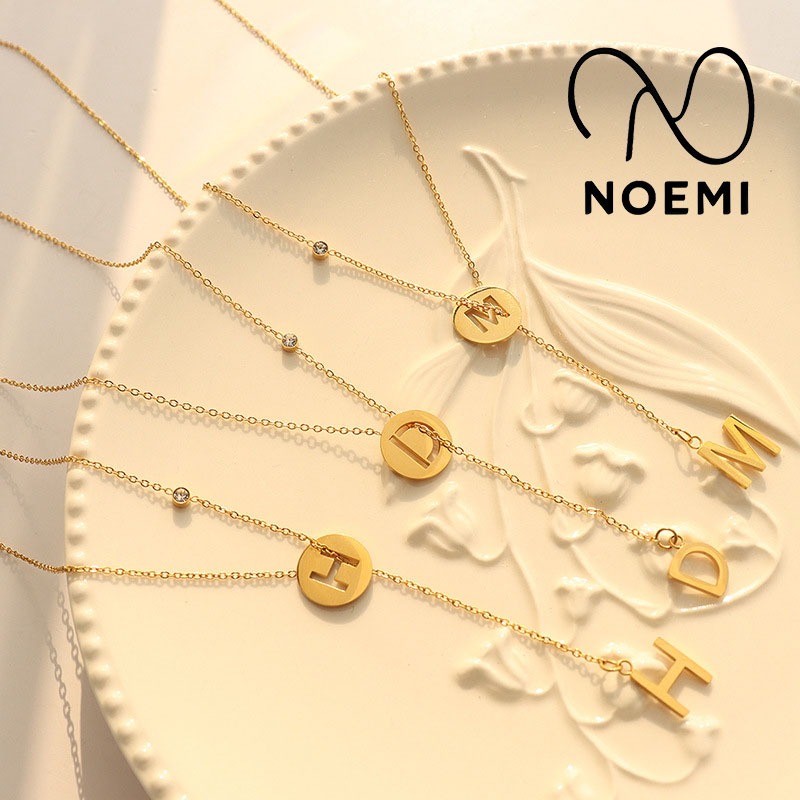 สร้อยคอตัวอักษรทองแท้ ระดับกระดูกไหปลาร้า สร้อยคอสไตล์เกาะ Y-Fringe สร้อยคอตัวอักษร MHD สไตล์ฮิปฮอป 