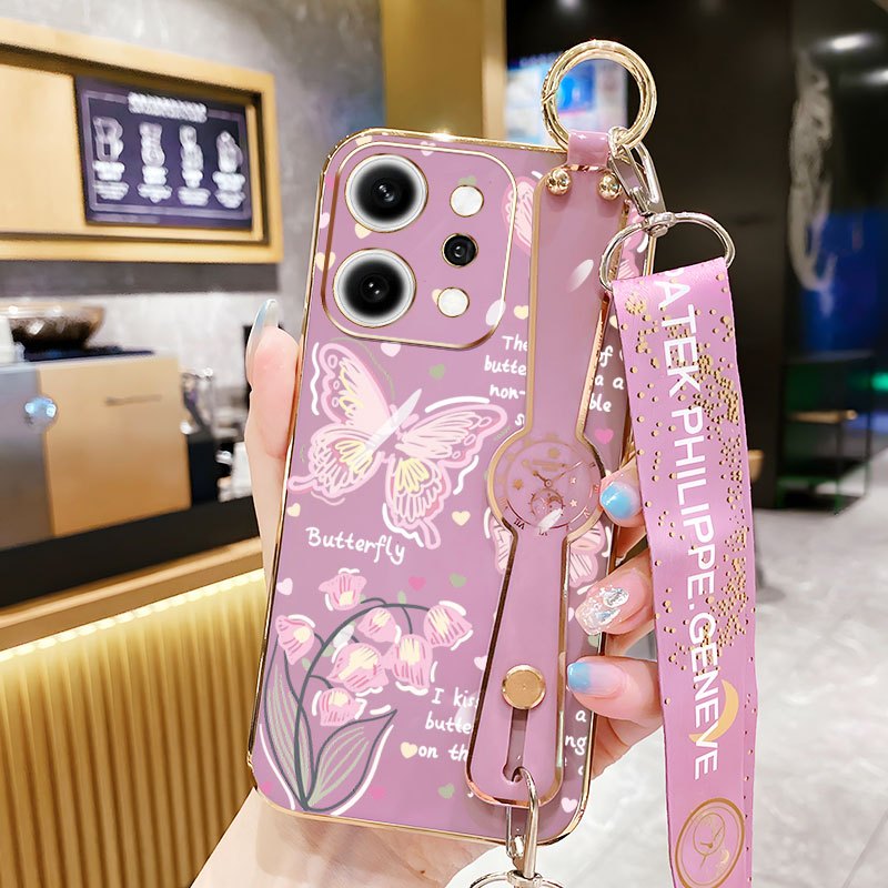 VRQR สําหรับ Oppo Reno 14 5G Reno 14 F Reno14 Pro 5G 14F ขนาดเล็กสดผีเสื้อสไตล์สายรัดข้อมือวงเล็บยาว