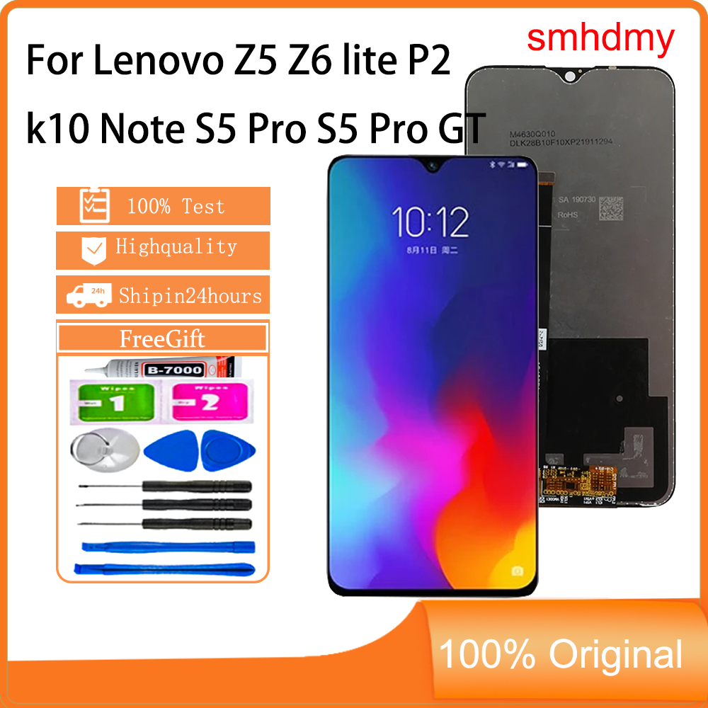 Smhdmy สําหรับ Lenovo Z5 Z6 lite k10 หมายเหตุ S5 Pro S5 Pro GT P2 LCD หน้าจอสัมผัสเปลี่ยน