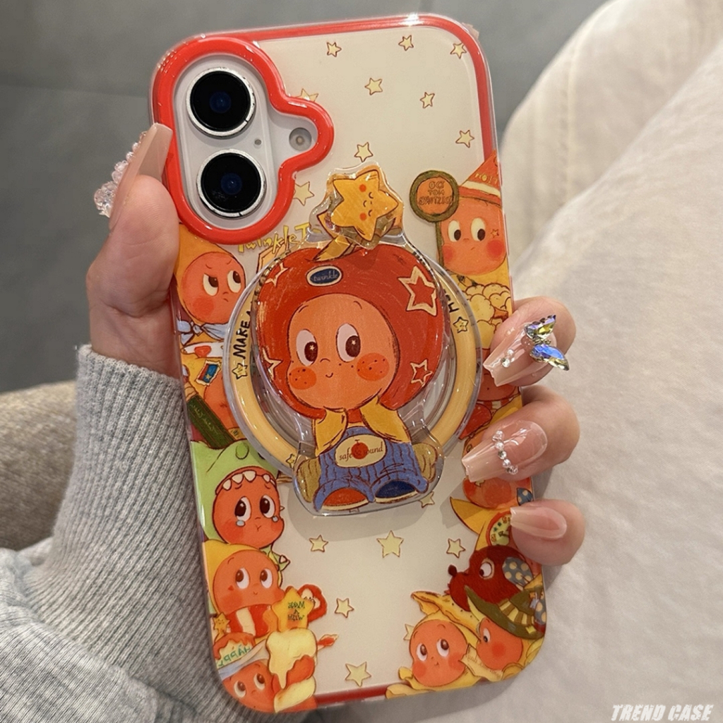 Twinkle Wave การ์ตูนผู้ถือแม่เหล็กสําหรับ iPhone 16 15 14 13 Pro Max กันกระแทกกลับปกอ่อน