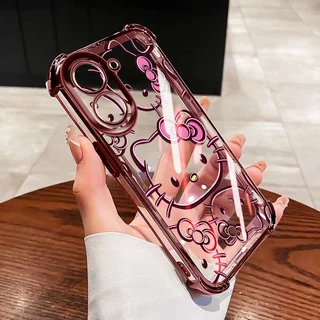 YBD Anti Fall สี่มุมสําหรับ Redmi 15A A7 Pro A5 Turbo 4 Pro Xiaomi POCO F7 POCO C71 C85X Clear เคสโทรศัพท์ Hollow Out การ์ตูนรูปแบบตัวอักษร