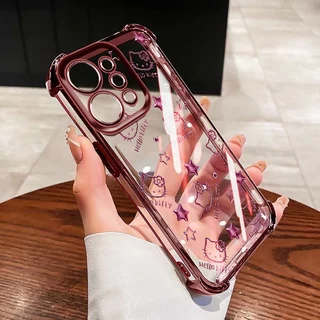 YBD Anti Fall สี่มุมสําหรับ OPPO A6T A6 Pro A6X A6S Reno 15 Pro 15F Reno 14 Pro Reno 14F 5G Clear เคสโทรศัพท์ Hollow Out การ์ตูนรูปแบบตัวอักษร