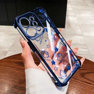 YBD Anti Fall สี่มุมสําหรับ OPPO A6T A6 Pro A6X A6S Reno 15 Pro 15F Reno 14 Pro Reno 14F 5G Clear เคสโทรศัพท์ Hollow Out การ์ตูนรูปแบบตัวอักษร