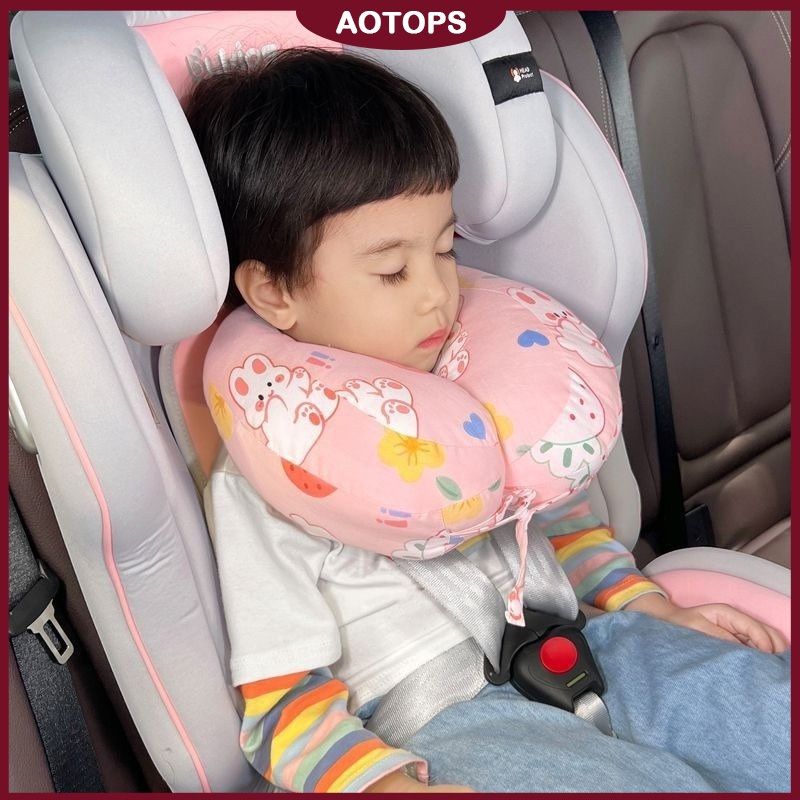 AOTOPS Baby หมอนหนุนเด็กปลอดภัย ปลอกหุ้มเข็มขัดนิรภัย หมอนรองคอ ป้องกันคอ สําหรับเด็ก หมอนรองคอ-2