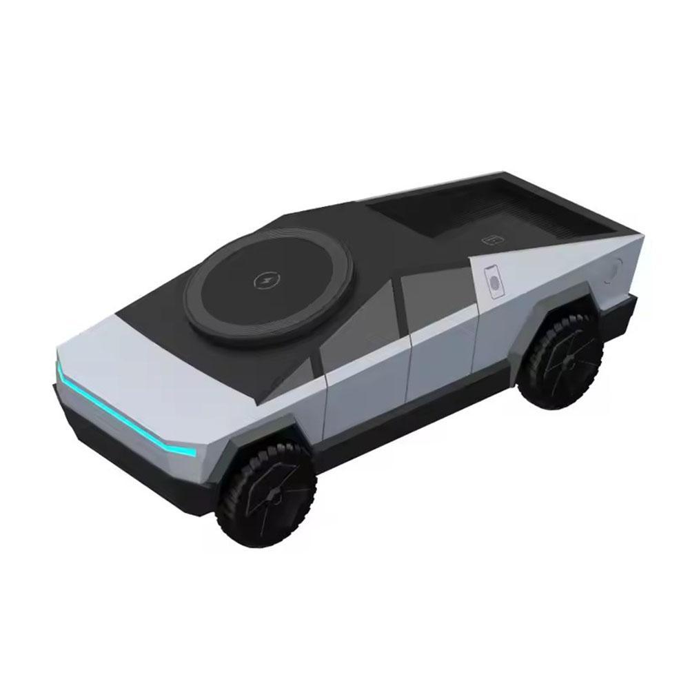 มัลติฟังก์ชั่น 3-in-1 Qi2 Charger สําหรับ Tesla Cybertruck ภายนอกเดสก์ท็อปเครื่องชาร์จไร้สายสําหรับ 