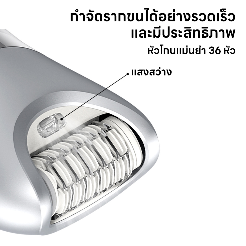 INSMART เครื่องกําจัดขนไฟฟ้า 7in1 อเนกประสงค์ เครื่องขัดเท้า ชุดดูแลการโกนหนวด เครื่องเล็มผม กันน้ำ - รูปที่ 4