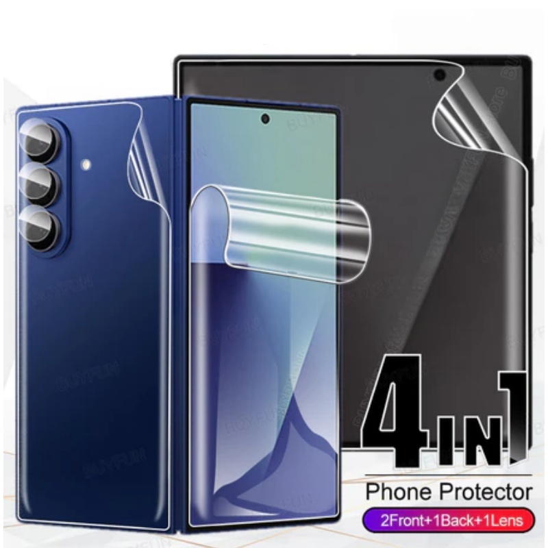 ฟิล์มไฮโดรเจลแบบนุ่มสําหรับ Samsung Z พับ 7/6/5 5G ปกป้องหน้าจอ Anti-scratch ฟิล์มหน้าจอด้านหน้าสําหรับ Z Fold5/Fold6/Z พับ 7 ฝาครอบป้องกันหน้าจอ