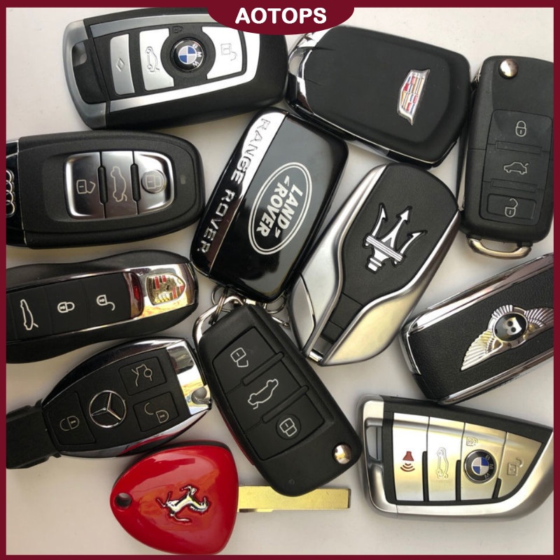 AOTOPS คอลเลกชันกุญแจรถหรูจำลอง Mercedes-Benz BMW Audi Jaguar Land Rover Maserati โมเดลกุญแจรถจริง-A