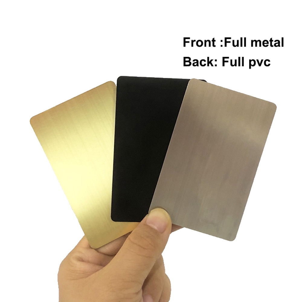 การ์ด NFC โลหะ 1p: 215chip,504B, 13.56MHZ อ่าน/เขียน, เลเซอร์พิมพ์ได้, ด้านหนึ่งเป็นโลหะและด้านเดียวเป็นพีวีซี