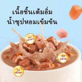 เนโคลูฟ 10แพ็คอาหารแมวเปียก80กถุงอินทรีย์อาหารแมวสดธรรมชาติอาหารเปียกแมวเหมาะสําหรับแมวทุกวัยช่วยย่อยอาหารลดก้อนผม3รสชาติอาหารแมวมิลค์เชคเหมาะสําหรับทุกก แมว