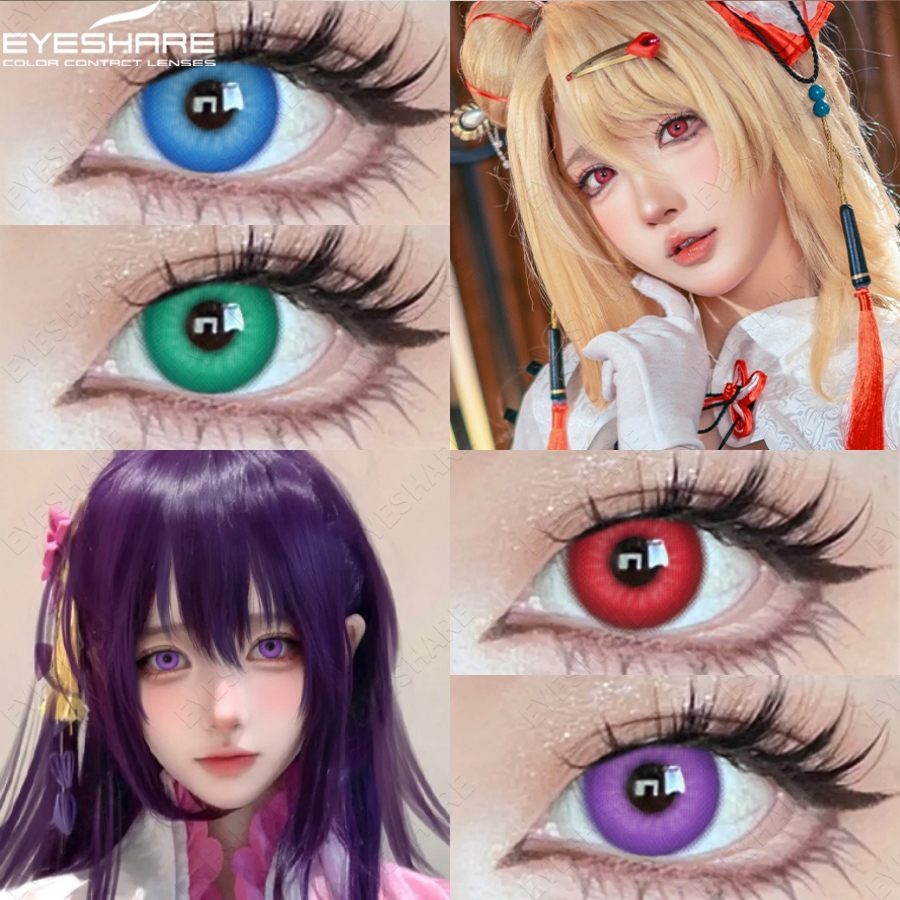 EYESHARE คอนแทคเลนส์สีคอสเพลย์ อุปกรณ์เสริมอนิเมะ บทบาทเล่น อะนิเมะรอง บ้าฮาโลวีน เลนส์สีสันสดใส เลน