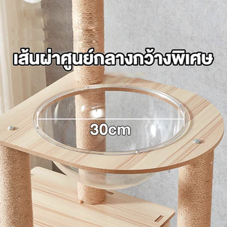 คอนโดแมว ขนาดใหญ่ คอนโดแมวไม้ คอนโดต้นไม้แมว บ้านแมว เหมาะสำหรับเลี้ยงน้องแมว 4-6ตัว เสาลับเล็บ