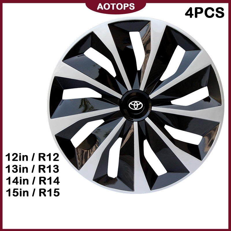 AOTOPS ฝาครอบกระทะล้อรถยนต์ TOYOTA 1ชุด มี 4 ฝา ลายสวยงาม เเน่น เเข็งเเรง ถูกใจดูดีขึ้นอีกระดับ มีขอบ 12/13/14/15 นิ้ว สินค้าขายดี-A02